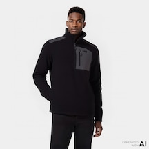 Helly Hansen Block Halfzip Erkek Siyah Yarım Fermuarlı Polar 12008