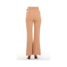 Cedy Kadın İspanyol Paça, Yüksek Bel, Kemerli Pantolon, Oversize Kesim, C3004 Yeşil 001