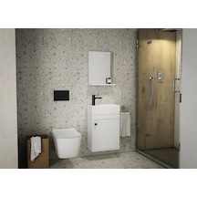 Ece Banyo City 45X25 Cm Mini Banyo Dolabı Seti Beyaz