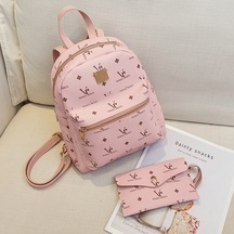 Kadınlar İçin Yaşlılık Gözlükleri Sırt Çantası İki Parçalı Set, Kızlar İçin Çift Omuz Çantası Pembe