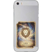 Apple Uyumlu iPhone 5 Se İle  Burç Kartları Aslan Tasarımlı Şeffaf Silikon Kılıf Şeffaf