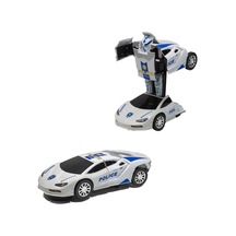 Oyuncak Polis Arabası Transformers Robota Dönüşen Işıklı Sesli