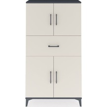 Arges Dolap 3 Raflı Tek Çekmeceli 4 Kapaklı 88x30x163 Antrasi... Antrasit