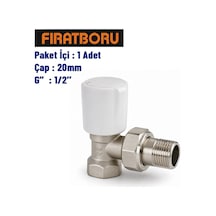 Fırat Pp Düz Radyatör Vana 20mm, 1/2'', 1 Adet, 7b92020127