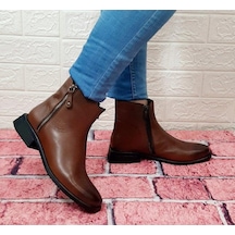 Voyager 8479 Taba Renk Kaymaz Taban Hakiki Deri Bayan Bot