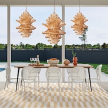 Rattan Luna Aydınlatma 3'lü Set Naturel