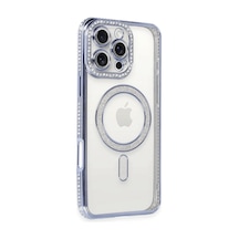 Newface - 559 - Apple iPhone Uyumlu 16 Pro Kılıf Joke Simli Magneticsafe Kılıf - Ece-umay - - Mavi