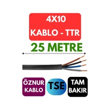 Öznur 4x10 Ttr Kablo Metre Seçenekli Siyah - 25 Metre