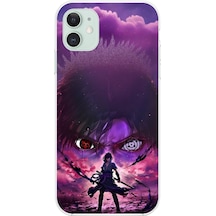 Apple Uyumlu iPhone 11 Şeffaf Kılıf Naruto Sasuke Tasarımlı
