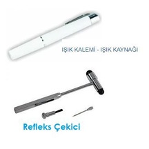 2Li Set Işık Kalemi ve Metal  Refleks Çekici Hammer Reflex İğneli