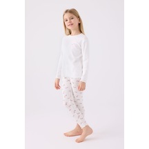 Rolypoly Kız Çocuk Beyaz Pijama Takımı Rp3458-c-v2 Beyaz