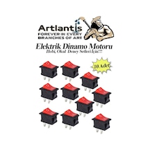 Mini Anahtar Arapuar Çıtçıt Anahtar 10 Adet Elektrik Devresi İçin Açma Kapama Düğmesi On / Off Kırmızı Siyah Anahtar