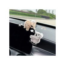 Gri Ve Kahverengi Sevimli Koala Araç Süs Saç Tokası Araba Kadın Laptop Aksesuar Sevimli Hayvan