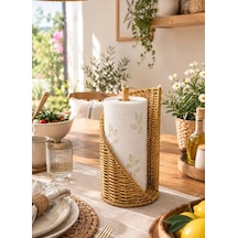 Rattan Hasır Kağıt Havluluk Düzenleyici Organizer 28 14cm Açık Kahverengi