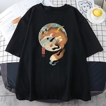 Noıssey Kırmızı Etiket Gala Japon Kültürü Moda Baskılı Unisex T-shirt Mod67 17423 Siyah