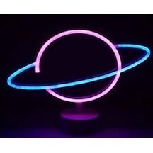 Neon Işıklı Satürn Lamba Pil+usb Mz-n15 Standart