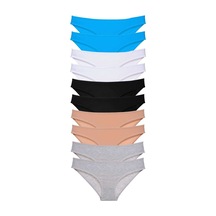 10 adet Süper Eko Set Likralı Kadın Slip Siyah Ten Gri Beyaz Mav Beyaz - Gri - Siyah