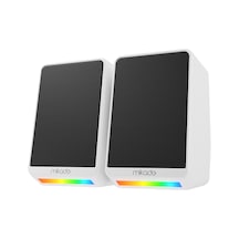 Mikado Md-178 2.0 3w-2 Beyaz Rgb Aydınlatmalı Usb + 3.5mm Usb 5v Speaker Hoparlör