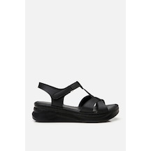 Yaya By Hotiç Kadın Siyah Comfort Düz Sandalet Siyah