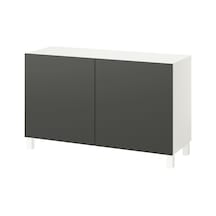 Dolap Kombinasyonu, Beyaz-koyu Gri, 120x42x74 Cm, Lappvıken, Stubbarp