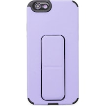 Mey İthalat Apple Uyumlu iPhone 6 Kılıf Mega Standlı Silikon - Lila