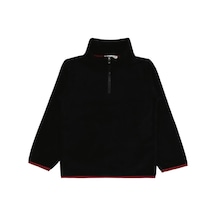 Civil Boys Fermuarlı Armalı Polar 6-9 Yaş Sweatshirt - Siyah