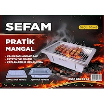Katlanır Mangal + Izgara Teli Açık Gri