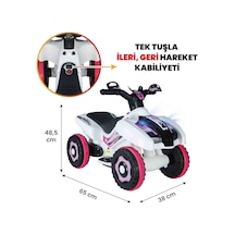 Uj Toys Ranger 6V Prenses Akülü Atv Beyaz