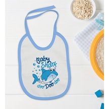 Bk Kids Baby Shark Tasarımlı Mavi Bebek Mama Önlüğü