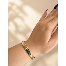 Gizovia Rainbow Chic Gold Renkli Taşlı Bileklik Çok Renkli