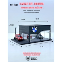 1/64 Ölçekli Siyah Renk Bmw Showroom Tasarımlı Diorama Araç Sergileme Garajı 3d Baskı