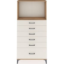 Arges Dolap Tek Raflı 6 Çekmeceli 88x30x182 Çam-aytaşı Çam