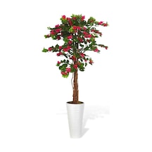 Yapay Ağaç Beyaz 57cm Kumsal Vazoda Begonvil Ağacı Fuşya Bodrum Çiçeği 180cm