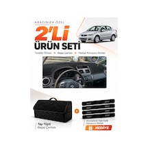 Suzukı Sx-4 2006-2014 Uyumlu Torpido Örtüsü + Tay Tüyü Bagaj Çantası + Sticker Seti - Siyah