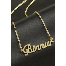 Binnur İsimli Kolye -sarı N145 altın