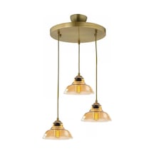 Special Model Üçlü Gold Modern Bal Camlı Sarkıt Avize