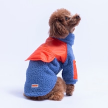 Mavi Bergen Outdoor Ceket Kedi Köpek Ceketi Kalın Fermuarlı Kedi Köpek Kıyafeti Kedi Köpek Elbisesi