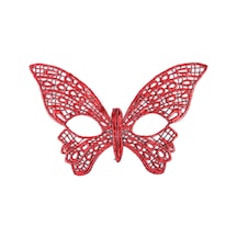 Kırmızı Dantel Masquerade Maskesi 7 No Yetişkin