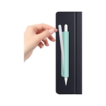 Tüm Stylus Kalemlere Ve Normal Kalemlere Uyumlu Yapışkanlı Silikon Kalem Tutucu Turkuaz Genel