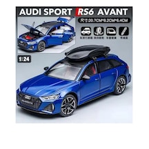Hobbiez World 1:24 Audi Rs6 Metal Mavi Sesli Işıklı Model Araba