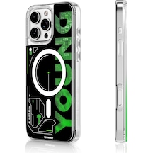iPhone Uyumlu 16 Pro Max Kılıf Magsafe Şarj Özellikli Airbagli Youngkit Future Streamer Serisi Kapak Yeşil Yeşil