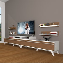 Decoraktiv Ekoflex 360r Mdf Retro Tv Ünitesi Tv Sehpası Beyaz - Ceviz