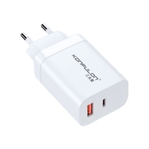 C99q 65w Pd Destekli Type-c Ve Usb Çift Çıkışlı Hızlı Şarj Adaptörü - Beyaz