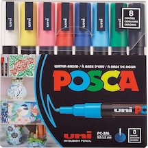 Posca Pc-3m Su Bazlı Boyama Markörü 8'li Ana Renkler 0,9-1,3mm