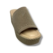 Cakgo 255-25 Triko Anatomik Ultra Soft Dolgu Topuk Kadın Terlik Bej