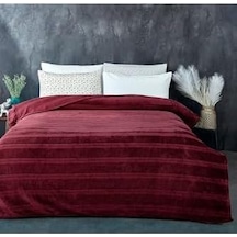 Mayer Supersoft Yumuşak Tek Kişilik Battaniye 150x230 Cm Kırmızı Açık Bej