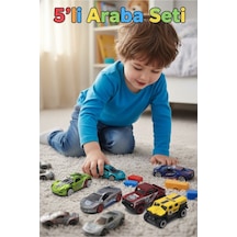 3'lü Metal Oyuncak Araba Seti - Dayanıklı Diecast Model Yarış Ve Arazi Araçları Çok Renkli
