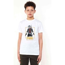 Tshirthane Pubg Man Baskılı Unisex Çocuk Beyaz T-Shirt