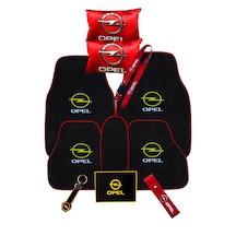 Opel 5'li Araba Paspas Seti & Kırmızı Oto Boyun Yastığı & Ayna Askısı & Opel Araç Oto Aksesuarı