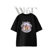 Thewert Cowgirl Horse 1 Tasarım Baskılı Ünisex Siyah Oversize T-shirt